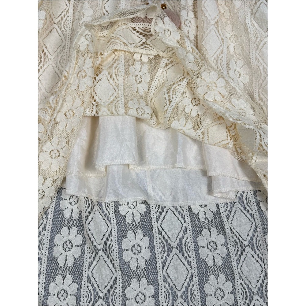 Cider Ivory Lace Tassel Hi-Low Dress XL Fairycore Cottagecore - Picture 10 of 12